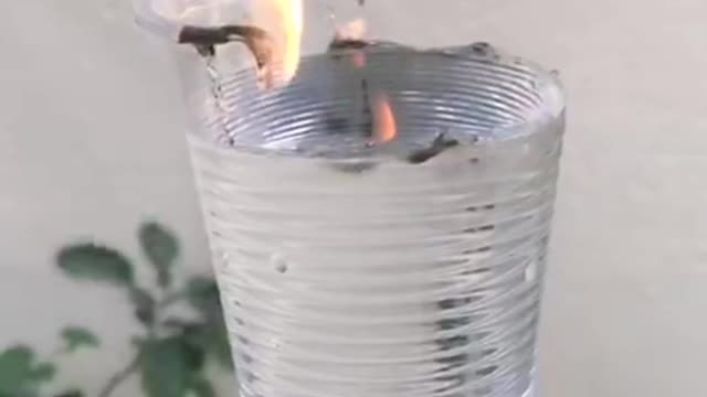 Watch how a cup of water burns