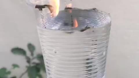 Watch how a cup of water burns