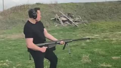 Elon Firing Barretta .50 Cal