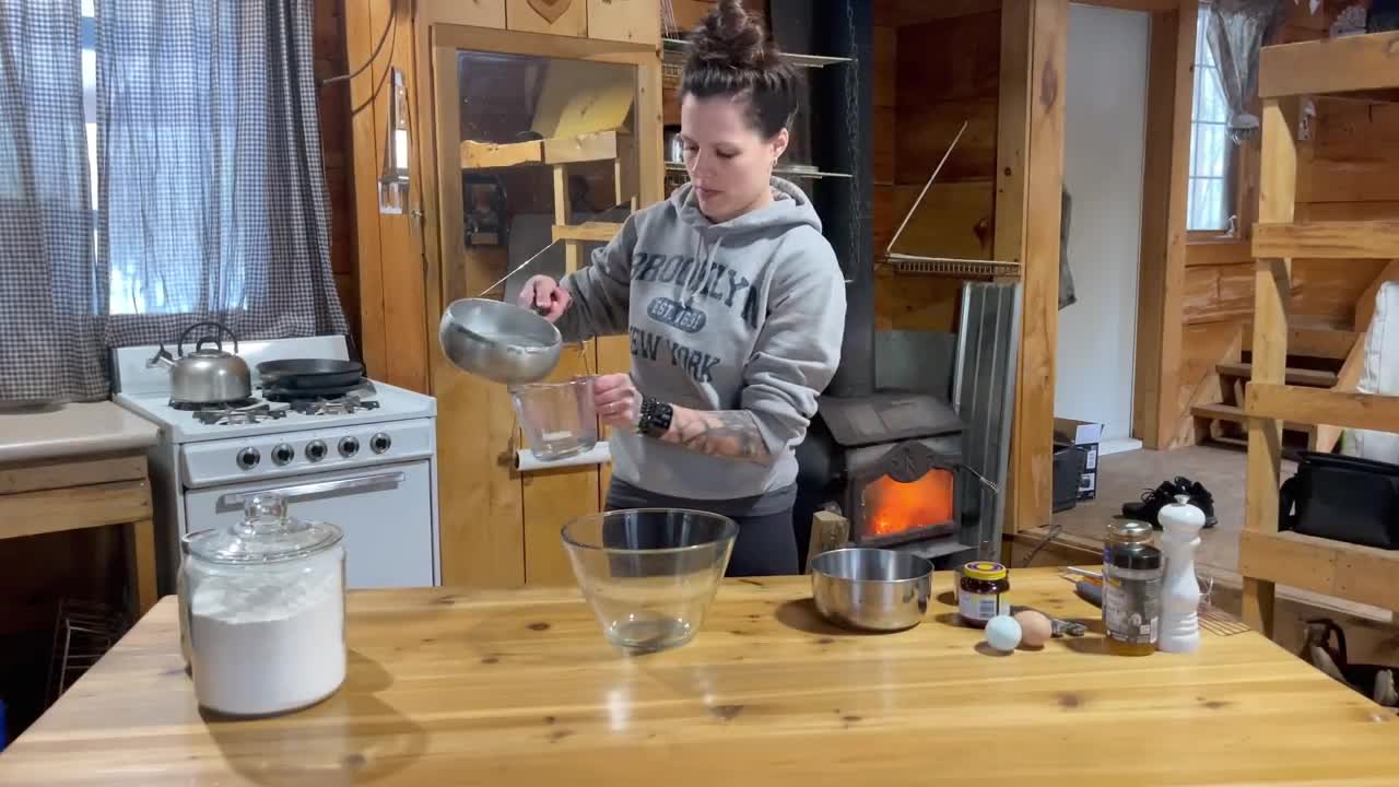 The first step of homemade bagels