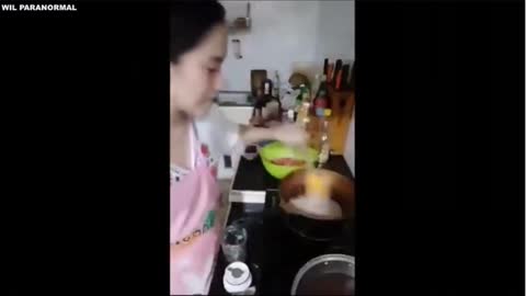 Cooking dinner lady drops dead