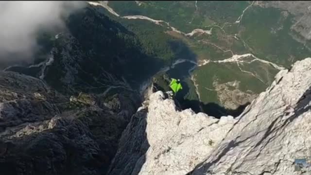 Extreme sports wingsuit flying