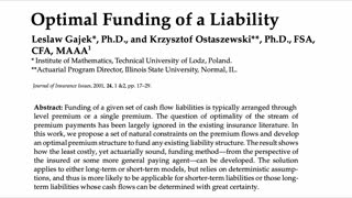 Lecture on Optimal Funding of a Liability for October 25, 2021