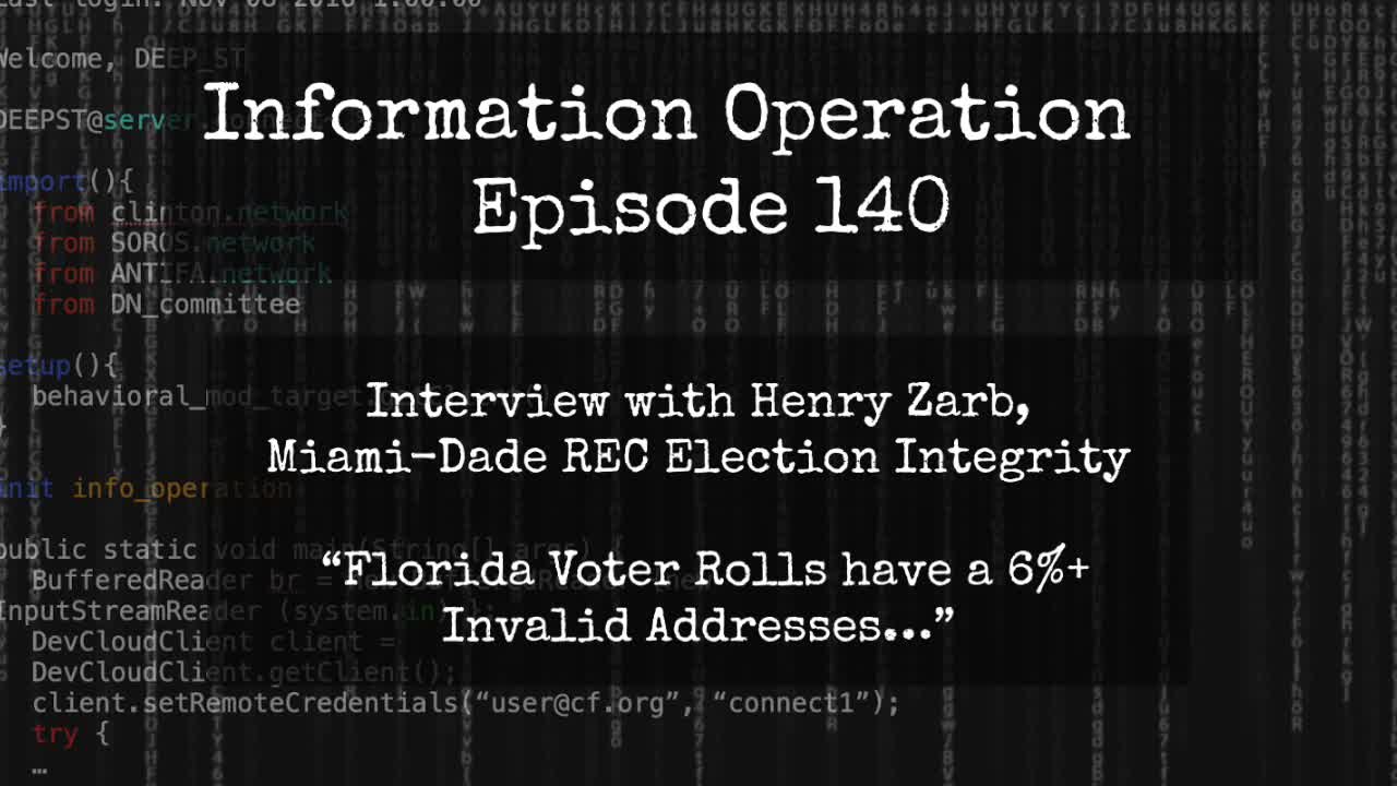 IO Episode 140 - Henry Zarb Miami-Dade REC Election Integrity