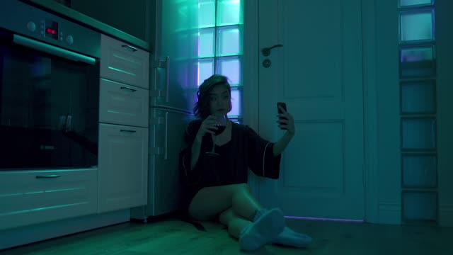 sexy girl with wine glass