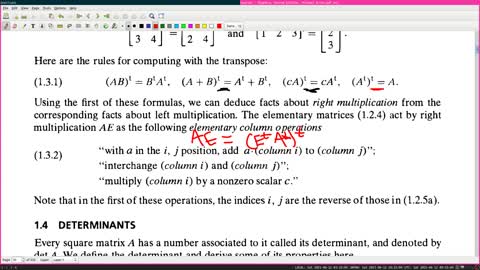 Readin' Artin "Algebra" section 1.3 "The Matrix Transpose" | Readin' Episode 4