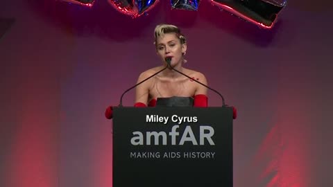 amfAR honoured Miley Cyrus gets emotional