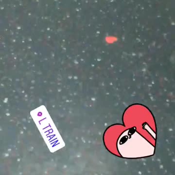 L train pink heart sticker on floor