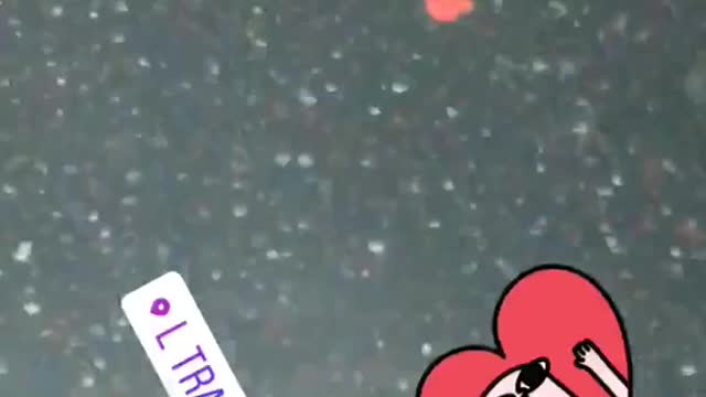 L train pink heart sticker on floor