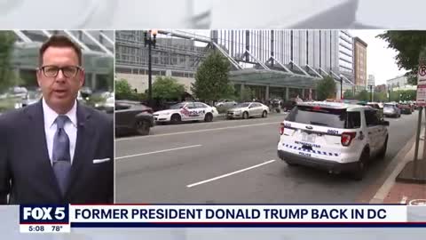 Former President Donald Trump back in DC