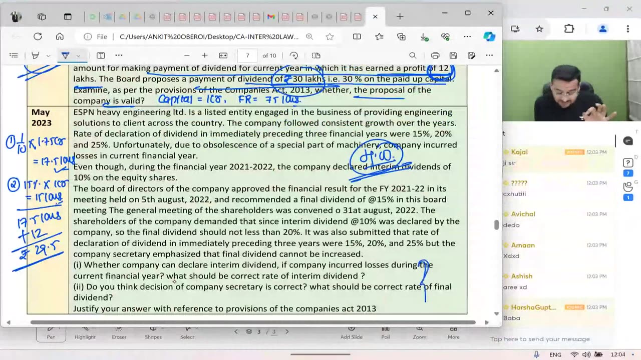 Declaration & payment of dividend part-4