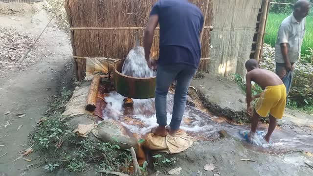 When watering paddy fields