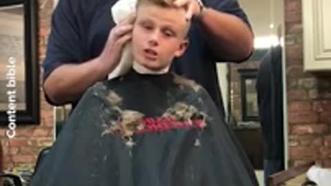 Barber Pranks Kid By Pretending He's Cut His Ear Off