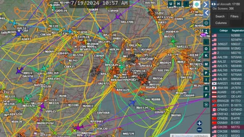 New York New Jersey Air Traffic Time Lapsed - July 20th 2024
