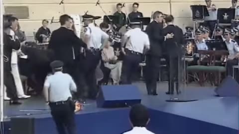 King Charles in 1994 looking mildly perturbed as he narrowly avoids assassination