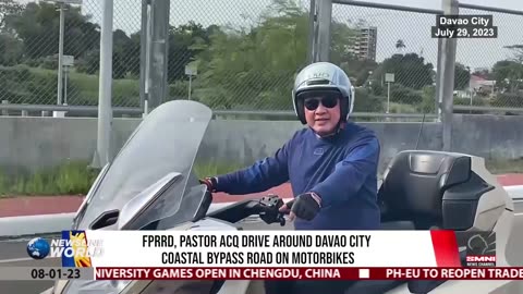 FPRRD, Pastor ACQ drive around Davao City coastal bypass road on motorbikes