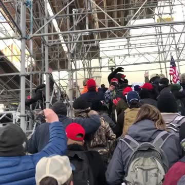 Trump Supporters scale Scaffolding at US Capitol Building to Protest election Fraud