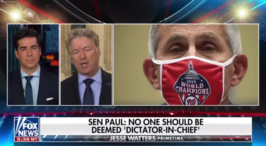 Rand Paul Will Present and Amendment to Eliminate Tony Fauci's Position.