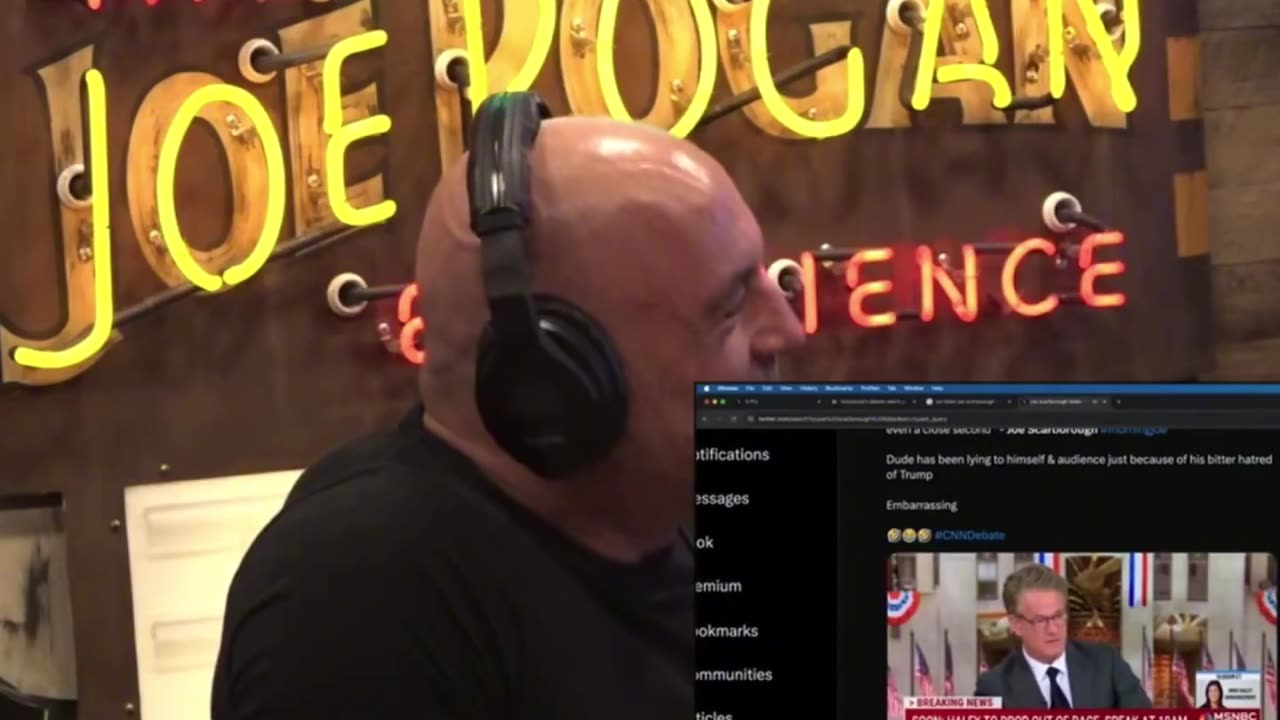 Rogan Laughing about Morning Joe.