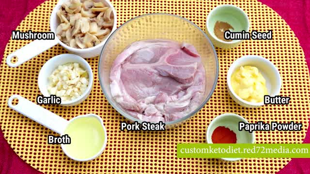 Easy Keto Diet Recipe Pork Steak with Garlic Butter and Mushroom