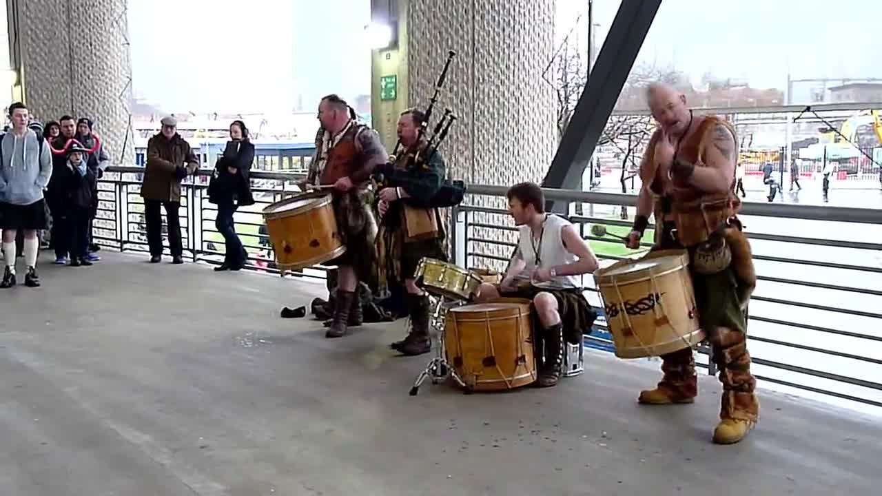 Entertainment before the Scotland v England Rugby match at Murrayfield