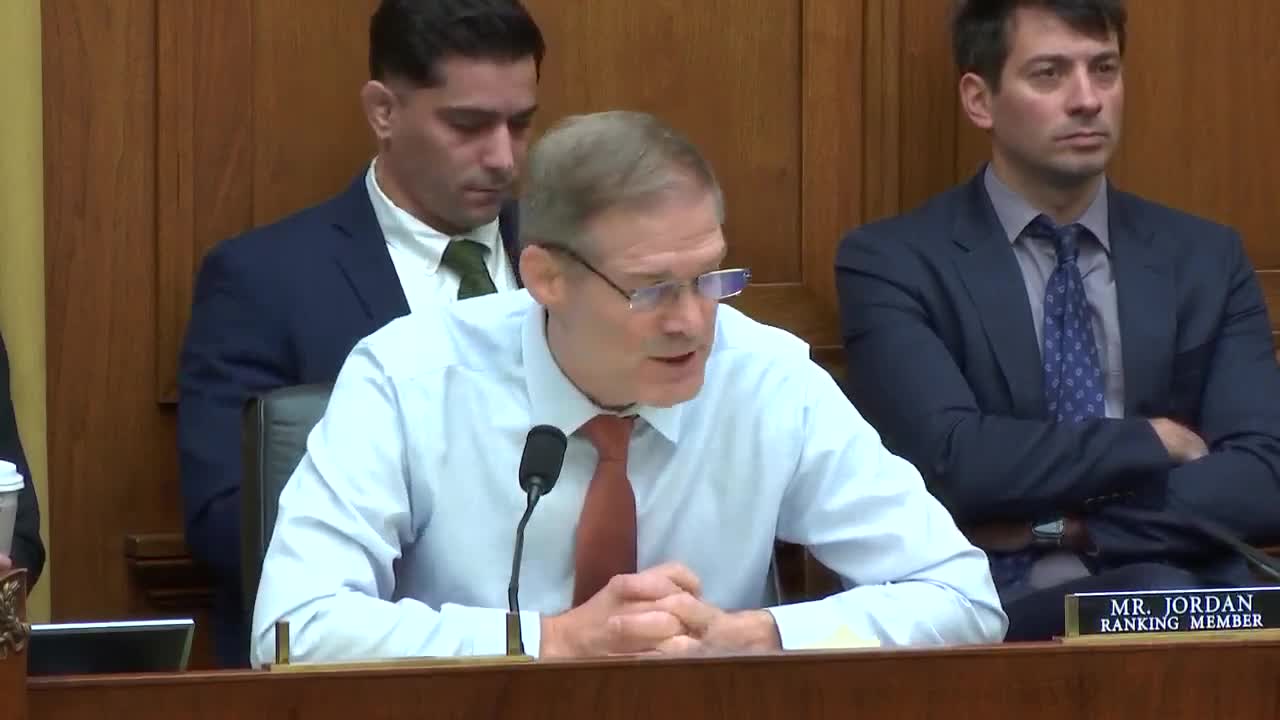 At a House Judiciary Committee hearing, Rep. Jim Jordan spoke about the Justice Department and FBI.