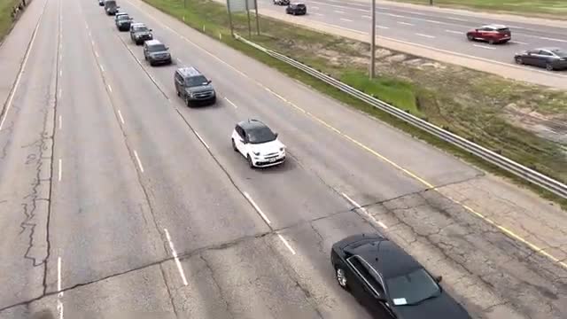 Pope Francis in Edmonton motorcade july 2022