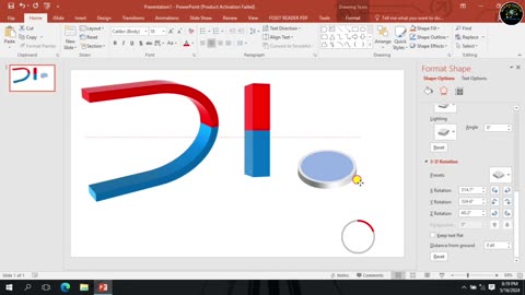 How to draw a U-shaped magnet, Strip Magnet and Button shape batteries using Microsoft PowerPoint