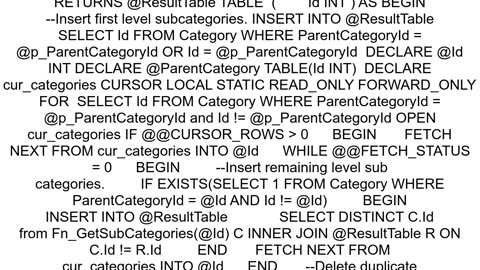 Get all child records given a parent id in a self referencing table