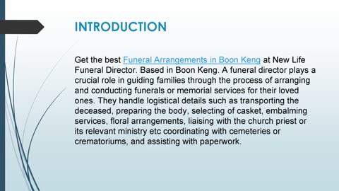 Get the best Funeral Arrangements in Boon Keng