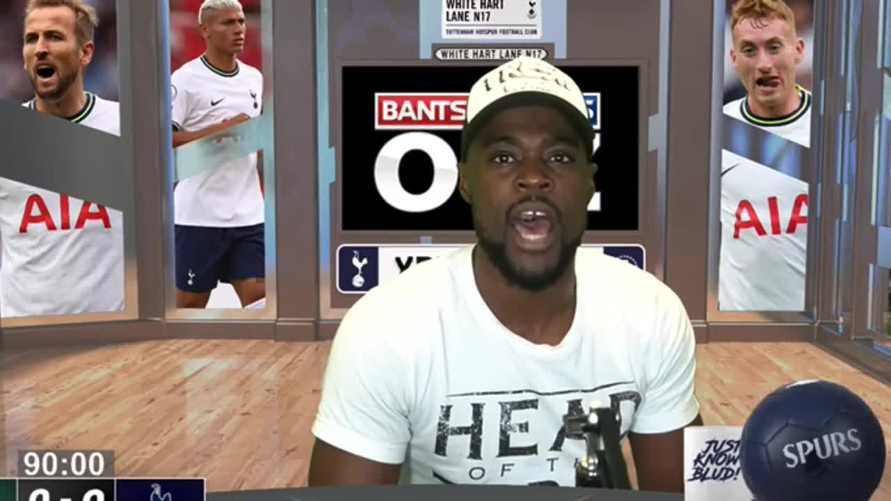 Expression Oozing reaction to Spurs conceding to Late goals