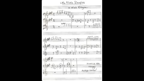 Little Nicole Sleeping ~ composed June 23, 1989.