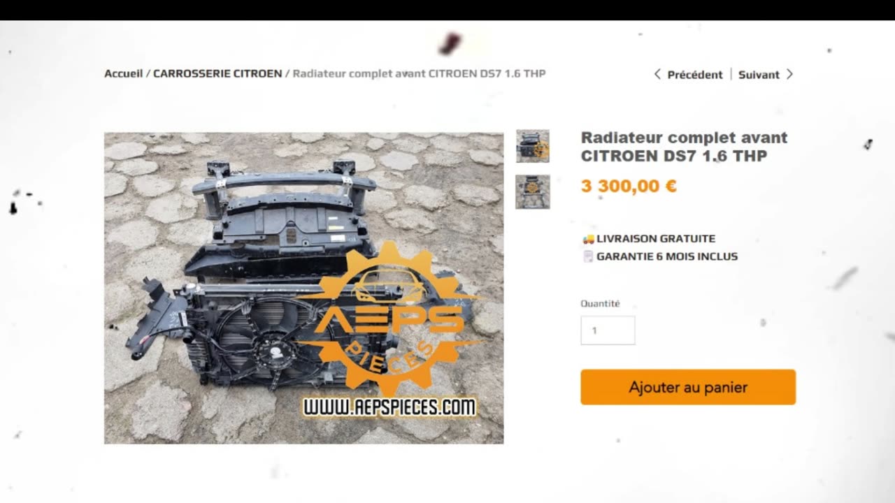 AEPSPIECES.COM - Radiateur complet avant CITROEN DS7 1.6 THP