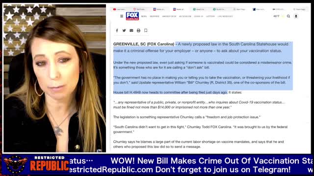 Lisa Haven - WOW! New Bill Makes Crime Out Of Vaccination Status!