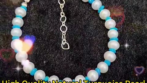 GN-20241030-03 High Quality Natural Turquoise Pearl Bracelet For Women With S925 Silver Delicate