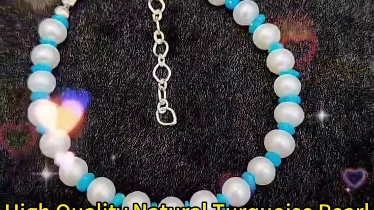 GN-20241030-03 High Quality Natural Turquoise Pearl Bracelet For Women With S925 Silver Delicate