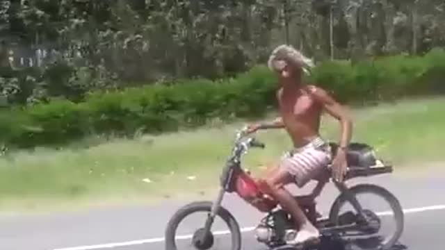 funny old man riding a motorcycle 😂😂😂