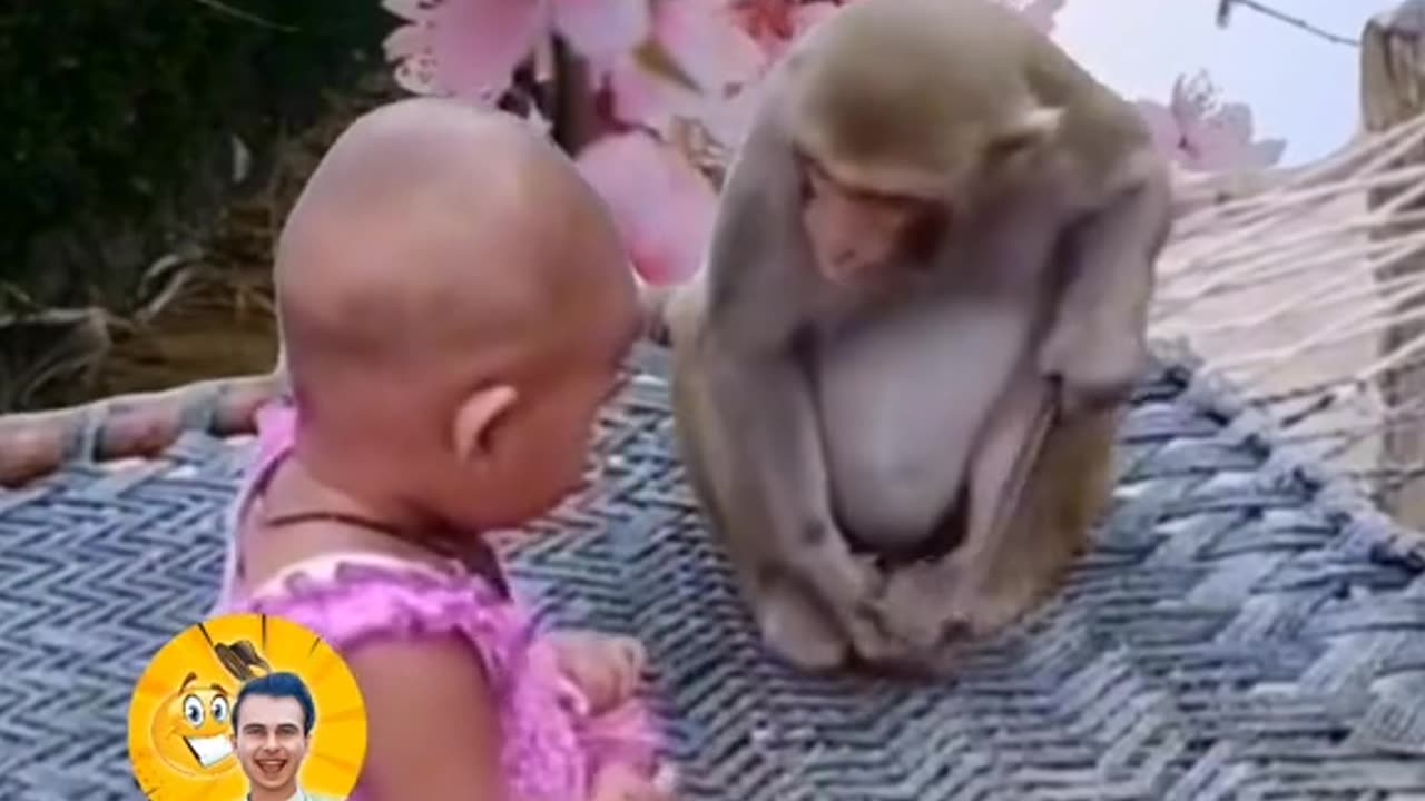 Funny kid and monkey funny video tiktok video