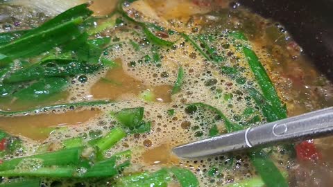 grind mud-fish soup in Korean restaurant