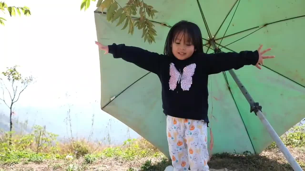 Child Dancing on the nature