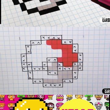 how to Draw pokemon ball - Hello Pixel Art by Garbi KW #shorts