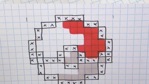 how to Draw pokemon ball - Hello Pixel Art by Garbi KW #shorts