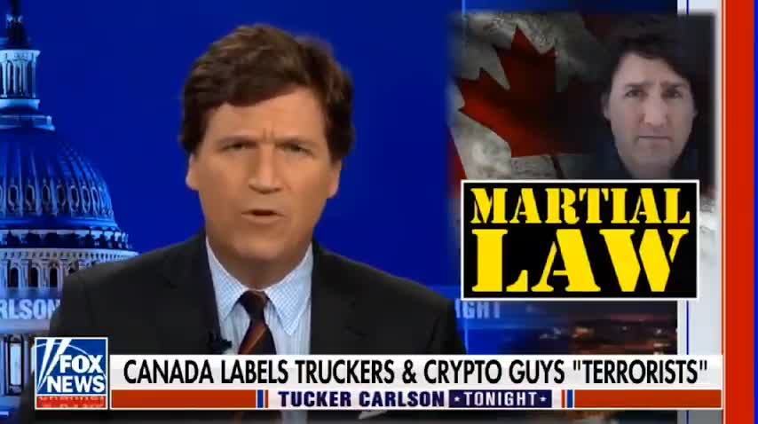 Tucker: Canada Canceled Democracy And Labeled Truckers & Crypto Guys "Terrorists"