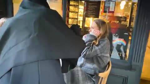 She has no Idea what's behind Her. Craziest Reactions. The Nun Prank
