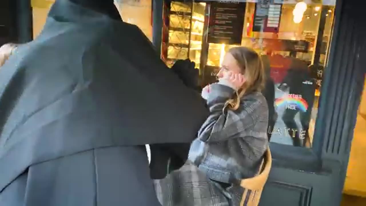 She has no Idea what's behind Her. Craziest Reactions. The Nun Prank