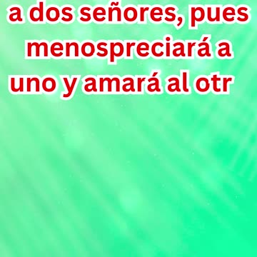 "La Imposibilidad de Servir a Dos Maestros" Mateo 6:24.#shortsvideo