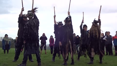 Beltane Border Morris - Logan Stone - Seeing in the May day Dawn - Croome Panorama 1 May 23