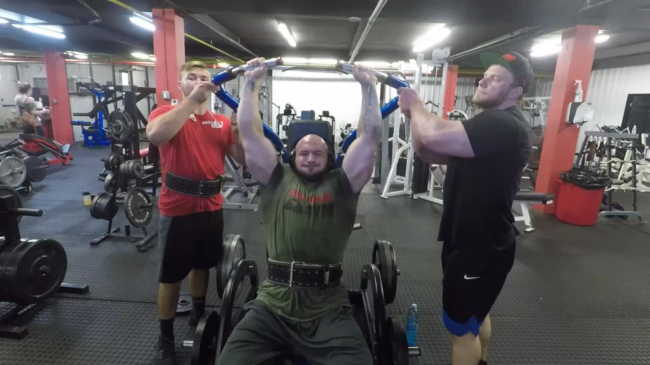 Training shoulders with IFBB Pro Zach Merkel at The Iron Forged Gym (7/30/20)