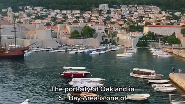 The port city of Oakland in.SF Bay Area is one of