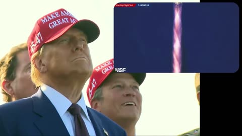 Trump watches the SpaceX rocket take off…